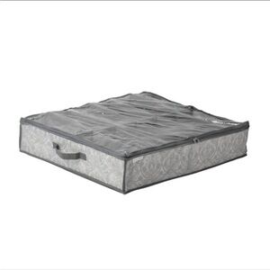 Laura Ashley under bed shoe box - grey - folds flat w/handles - approx 29x24x6